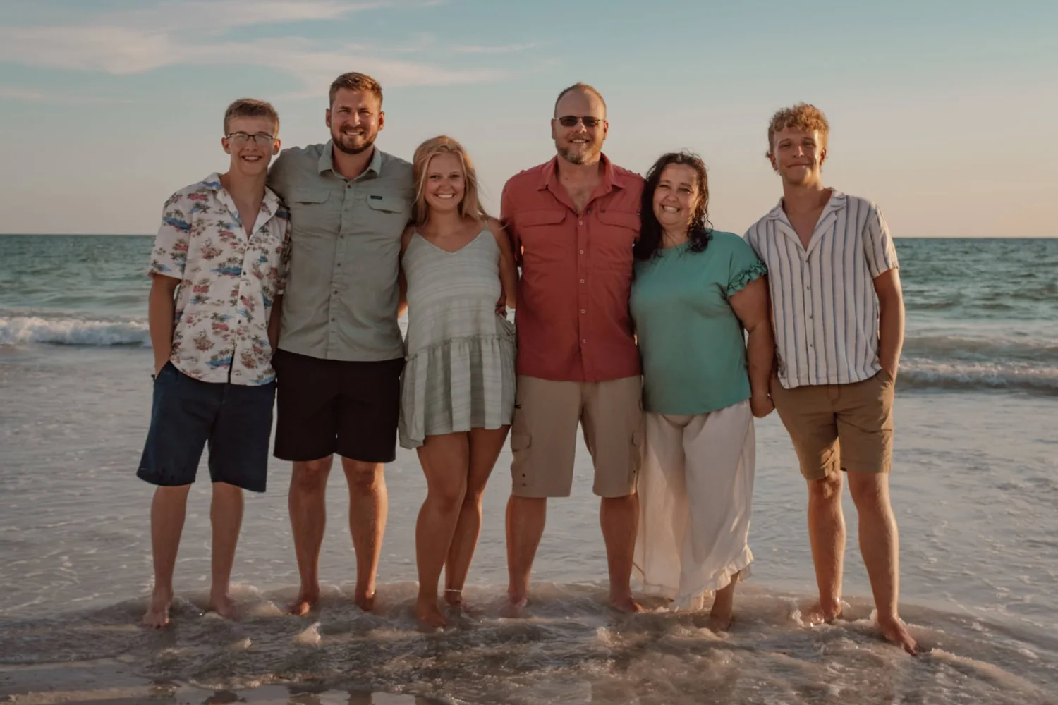 The Roysden family together at the beach